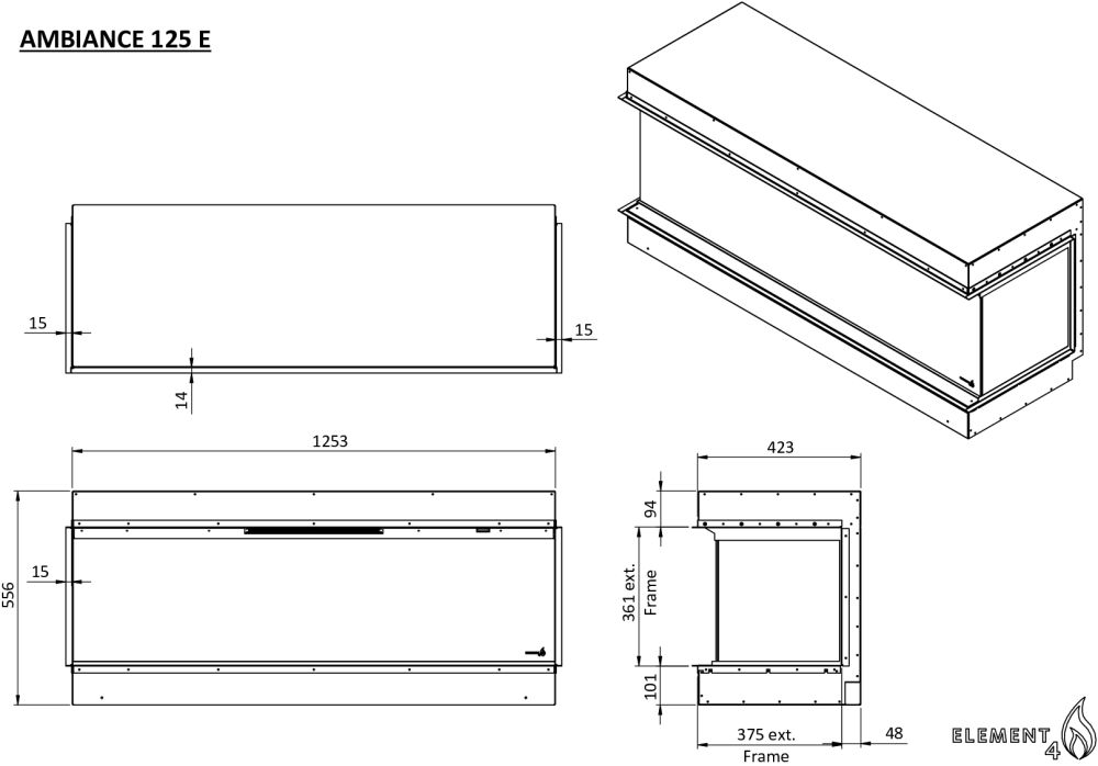 Cheminée électrique Element4 Ambiance 125 E