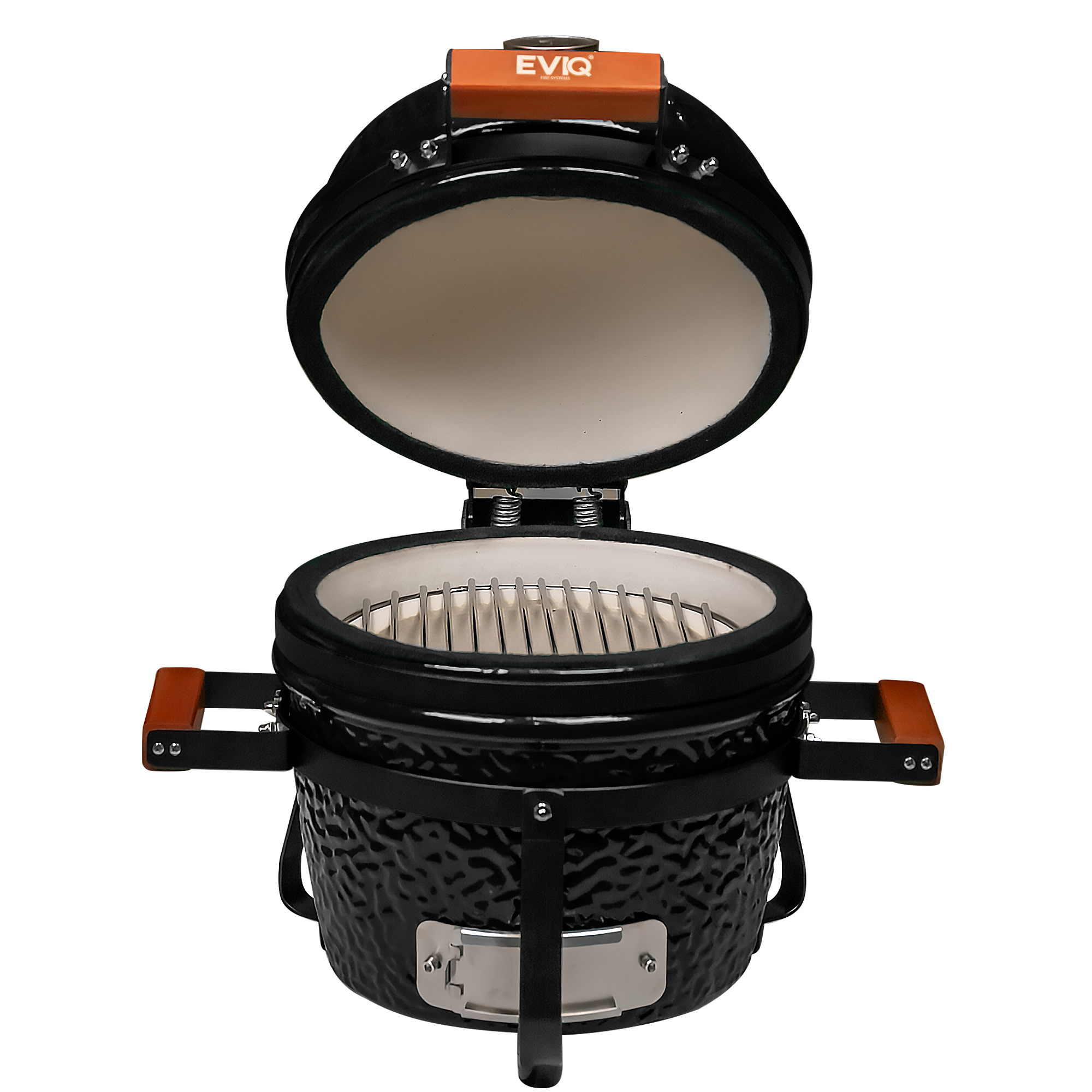 Barbecue au charbon de bois EVIQ BBQ Kamado 13" Grillmaster en céramique noire