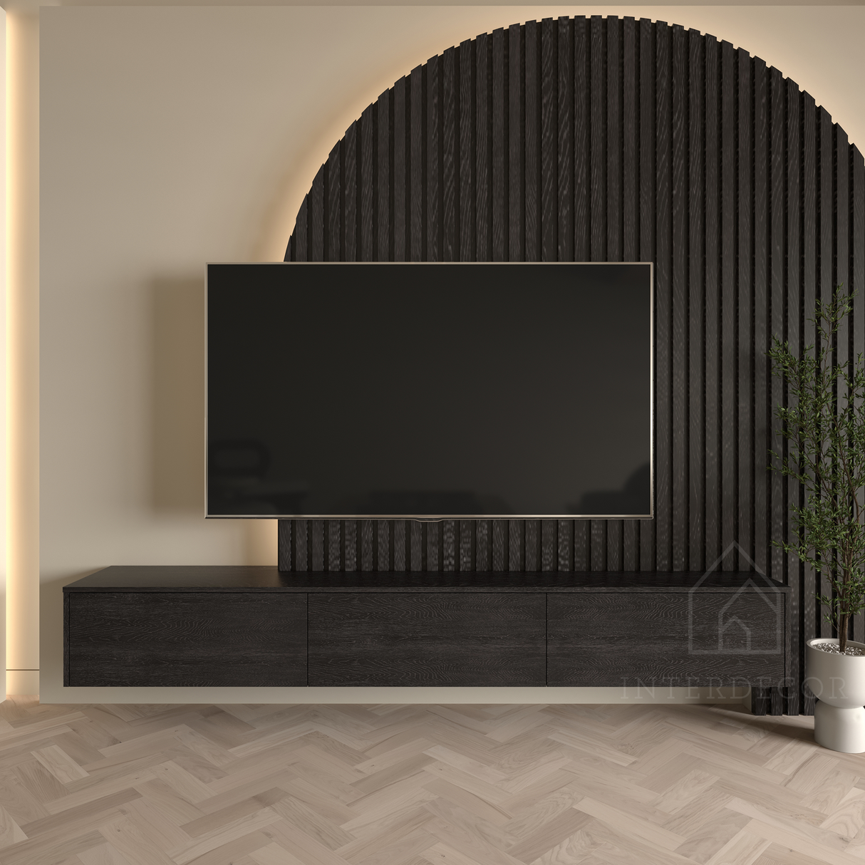 Elegance Collection TV meubel Madera Zwevend Zwart
