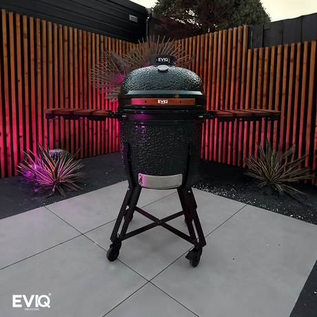 Barbecue au charbon de bois EVIQ BBQ Kamado 21" Grillmaster en céramique noire