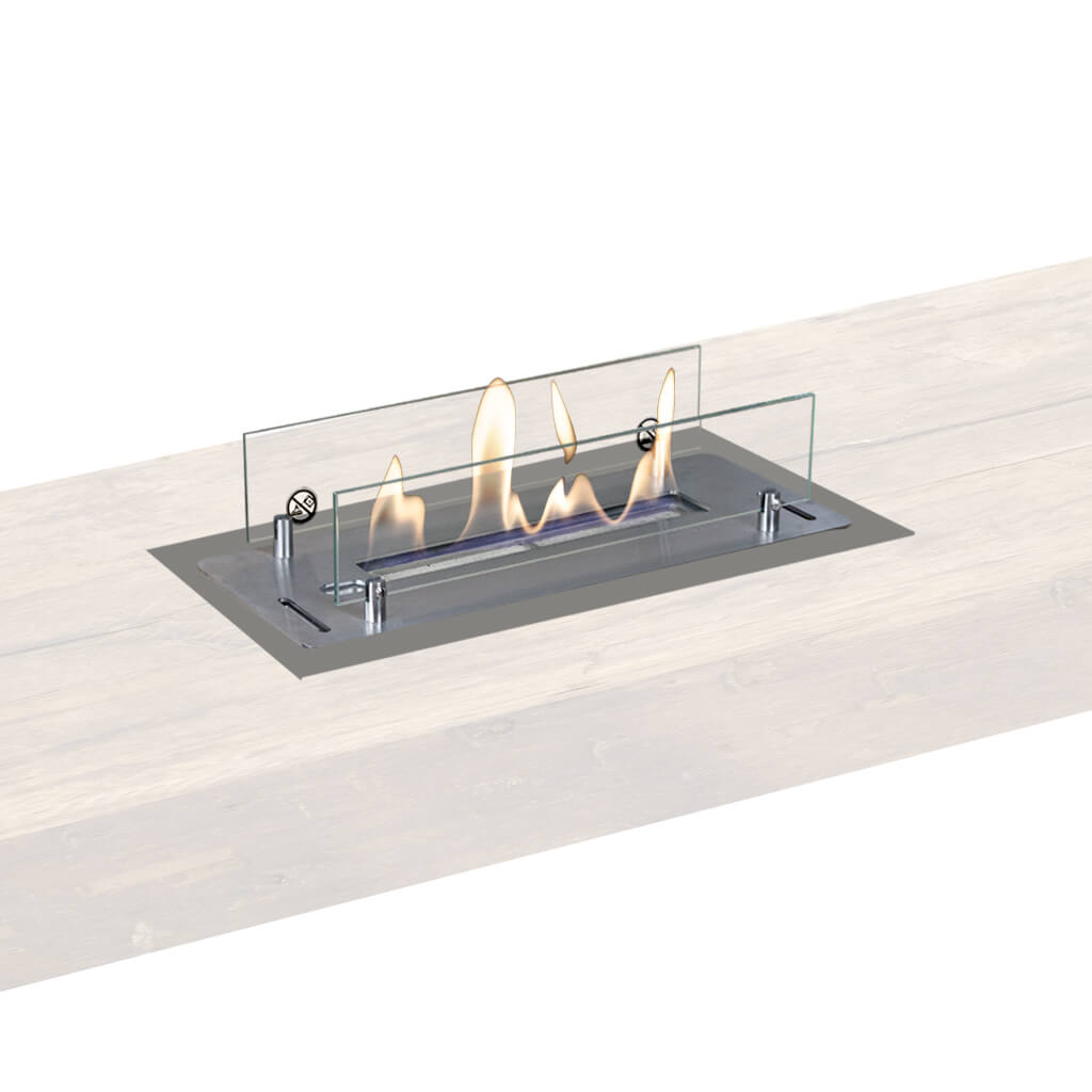 Brûleur bioéthanol Xaralyn S avec profil intégré Acier inoxydable brossé