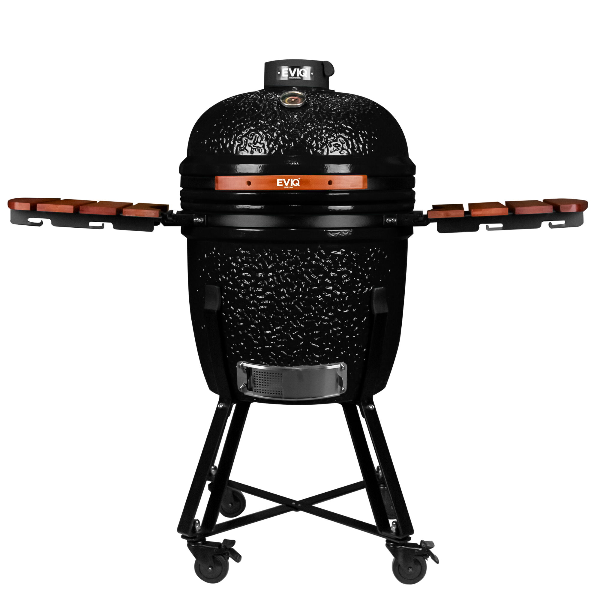 Barbecue au charbon de bois EVIQ BBQ Kamado 21" Grillmaster en céramique noire