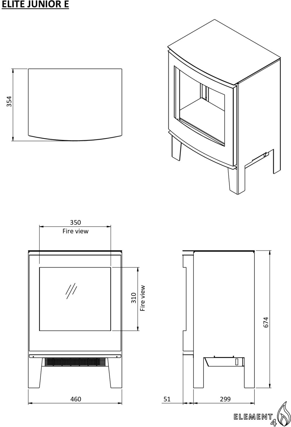 Cheminée électrique Element4 Elite Junior E
