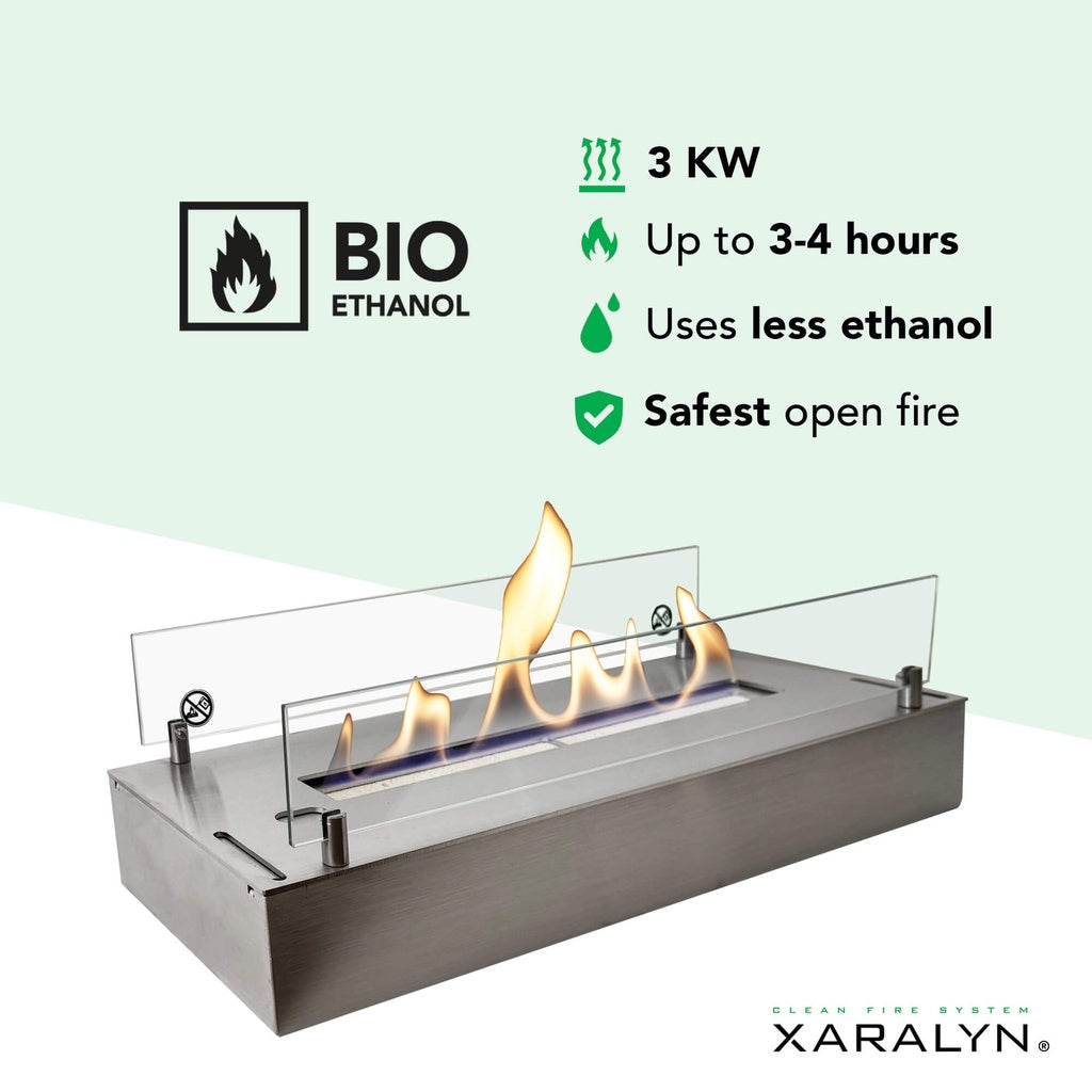 Brûleur bioéthanol Xaralyn L Acier inoxydable brossé