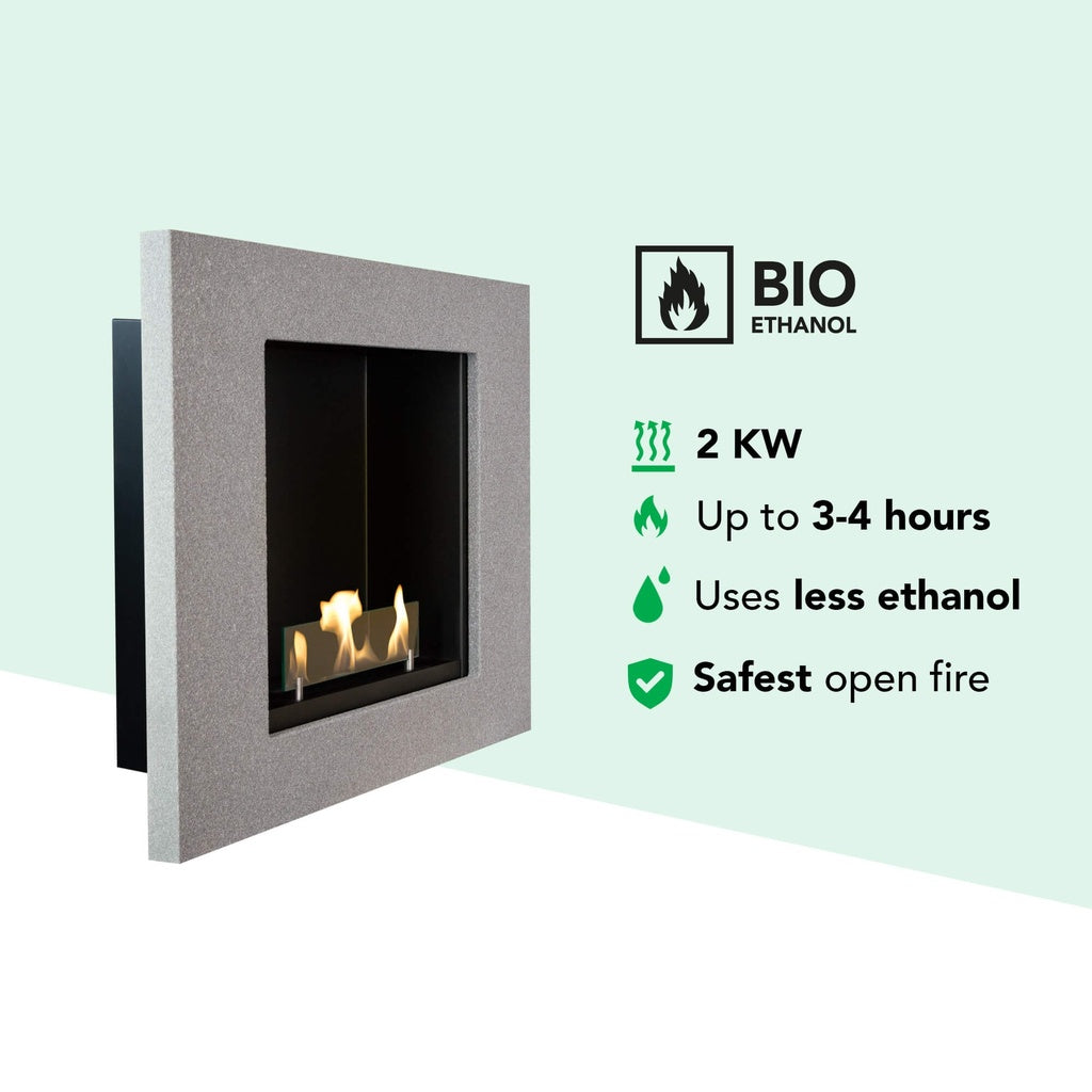 Cheminée murale bioéthanol Xaralyn Goya aspect béton