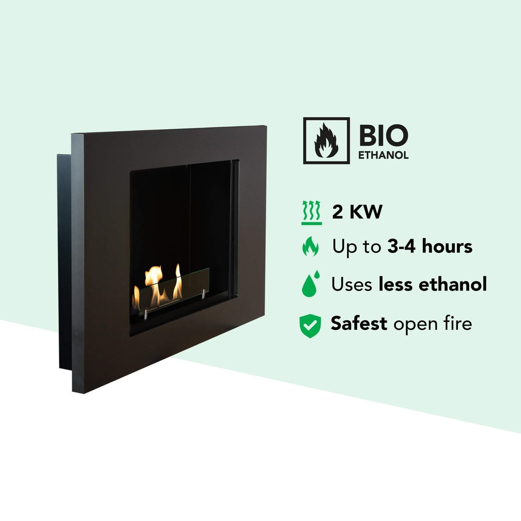 Xaralyn Goya foyer mural au bio-éthanol Noir