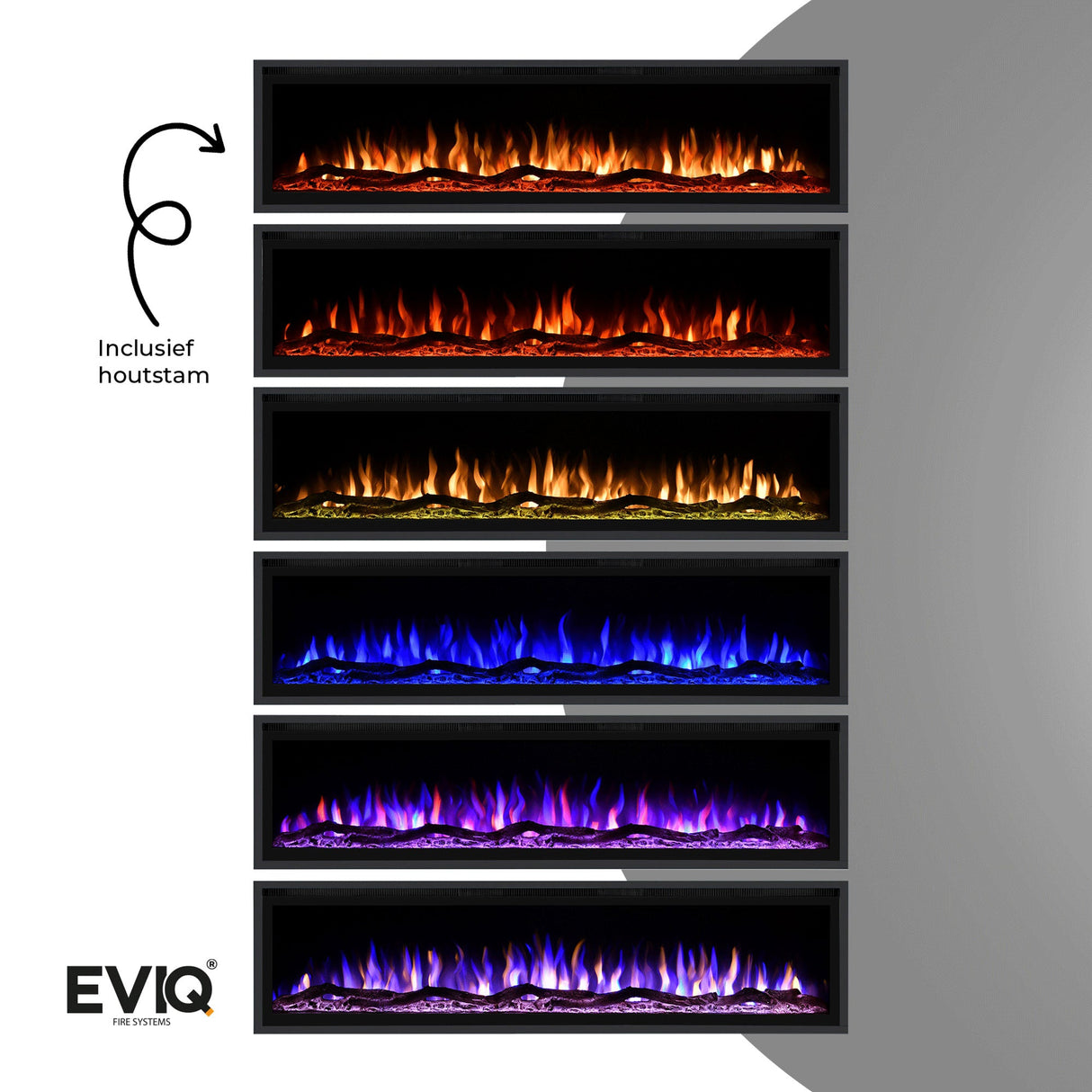 EVIQ Cheminée électrique d'ambiance Royal Paris 42″ pouces – 106 cm