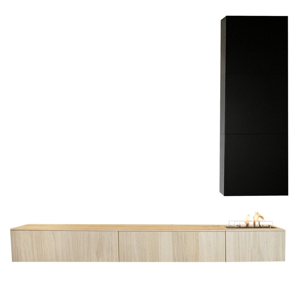 Xaralyn Jörne Meuble TV complet avec cheminée au bioéthanol