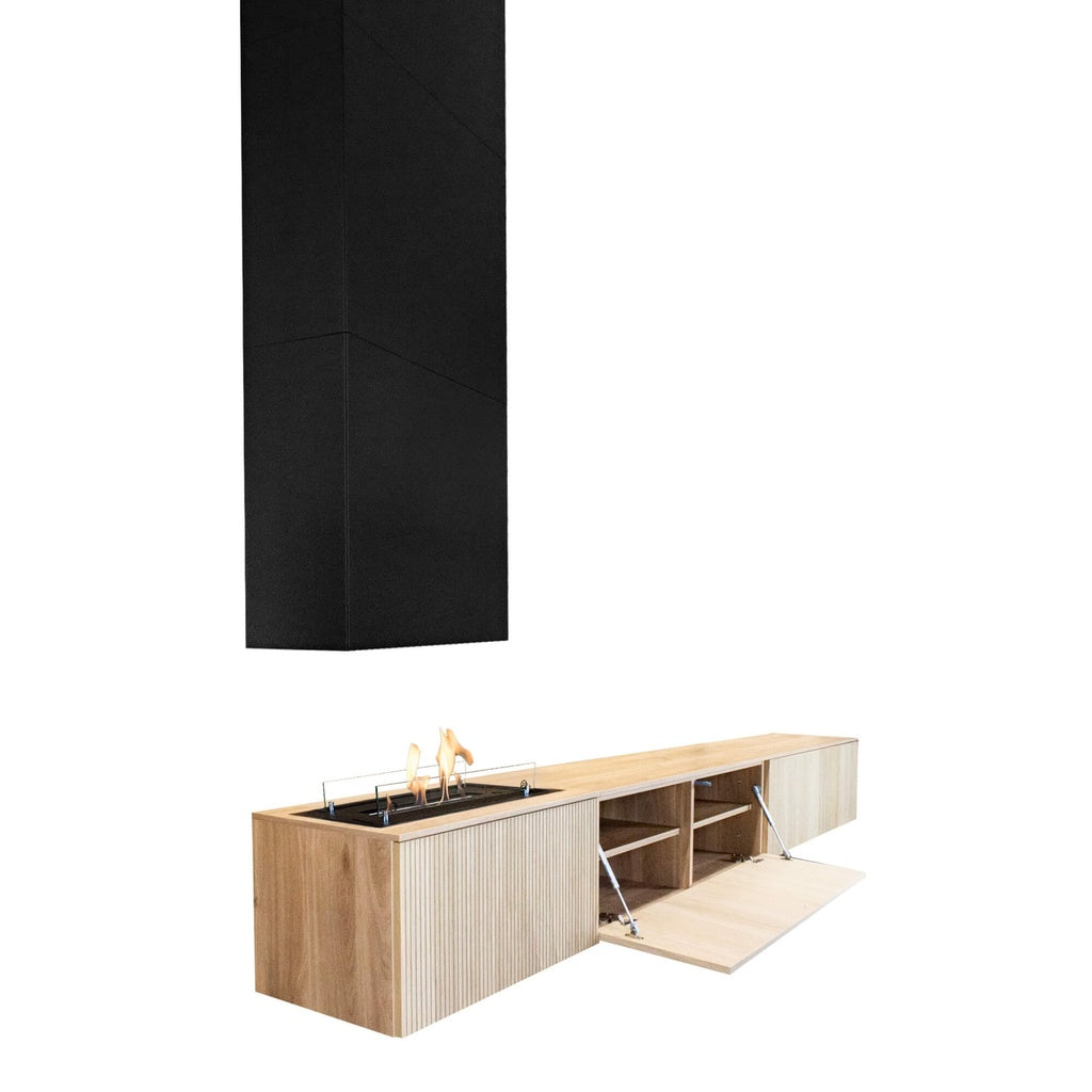 Xaralyn Jörne Meuble TV complet avec cheminée au bioéthanol