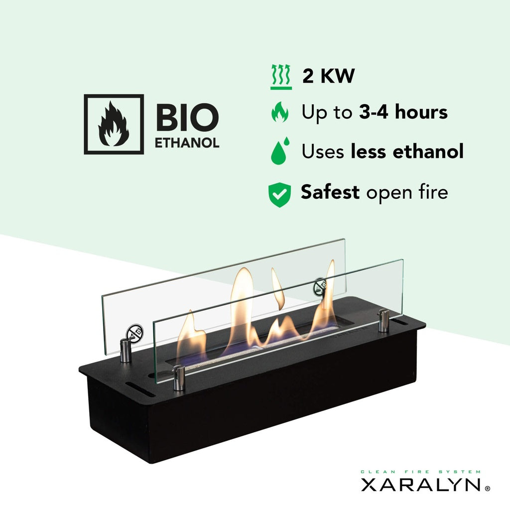 Cheminée murale bioéthanol Xaralyn Quero en acier Corten