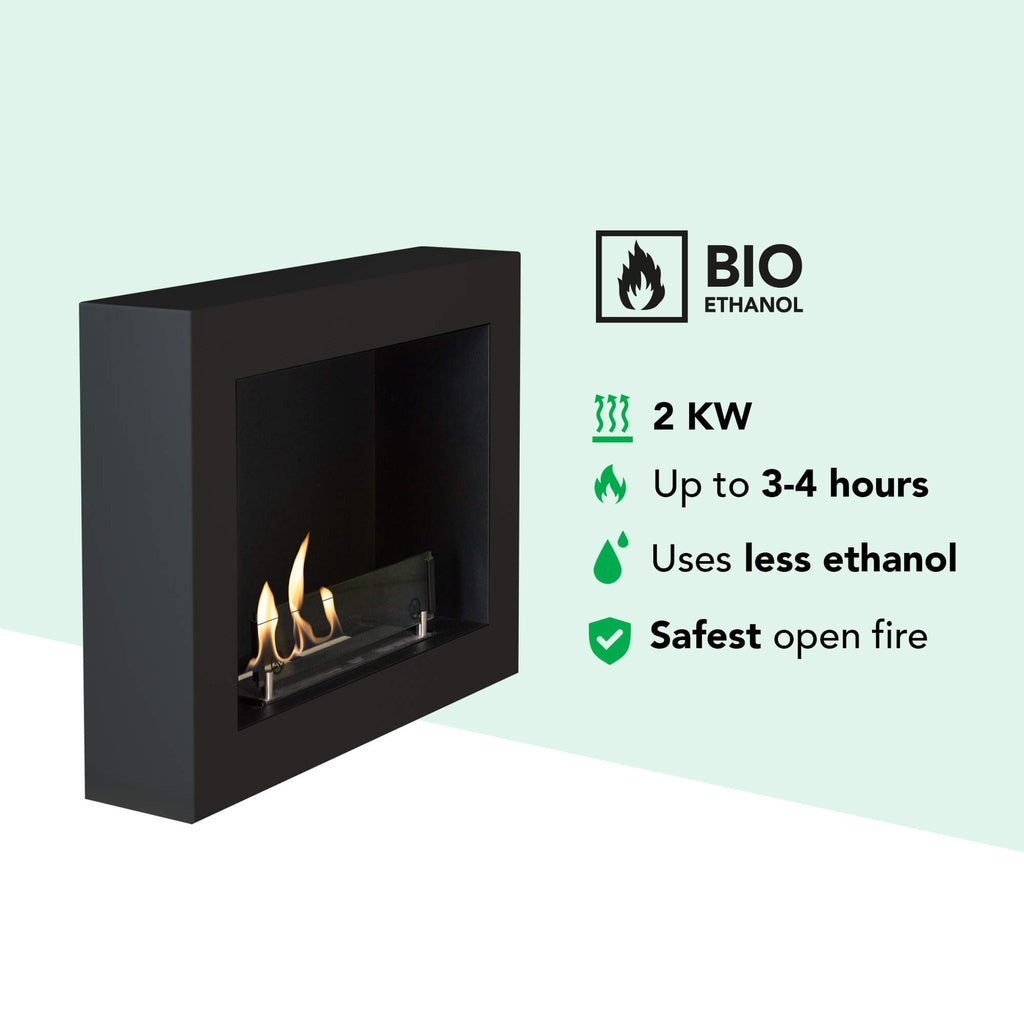 Xaralyn Serra foyer mural au bio-éthanol Noir