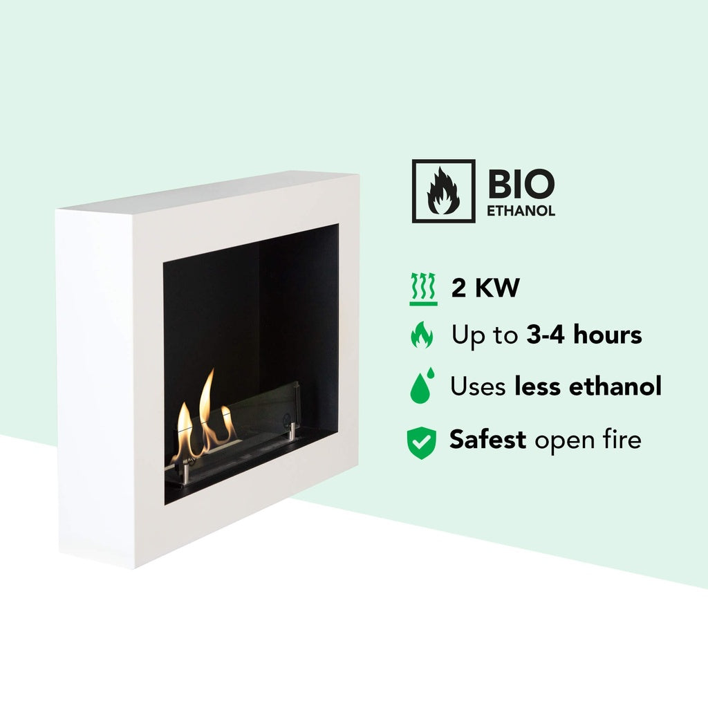 Xaralyn Serra foyer mural au bio-éthanol Blanc