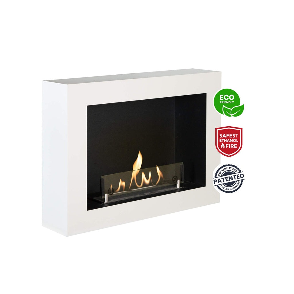 Xaralyn Serra foyer mural au bio-éthanol Blanc