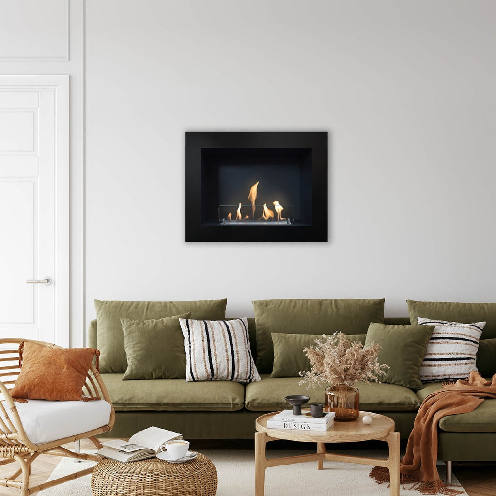 Xaralyn Serra foyer mural au bio-éthanol Noir