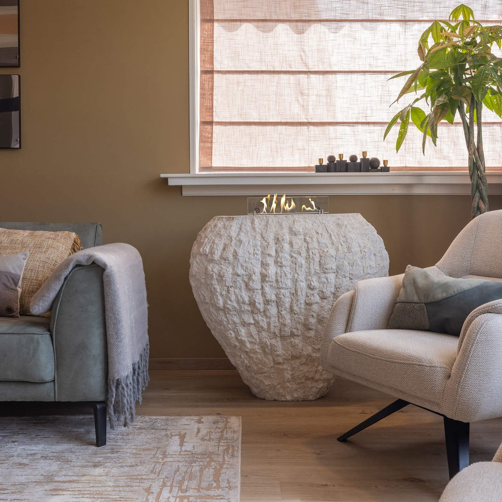 Cheminée bioéthanol design Xaralyn Shigo Stone white