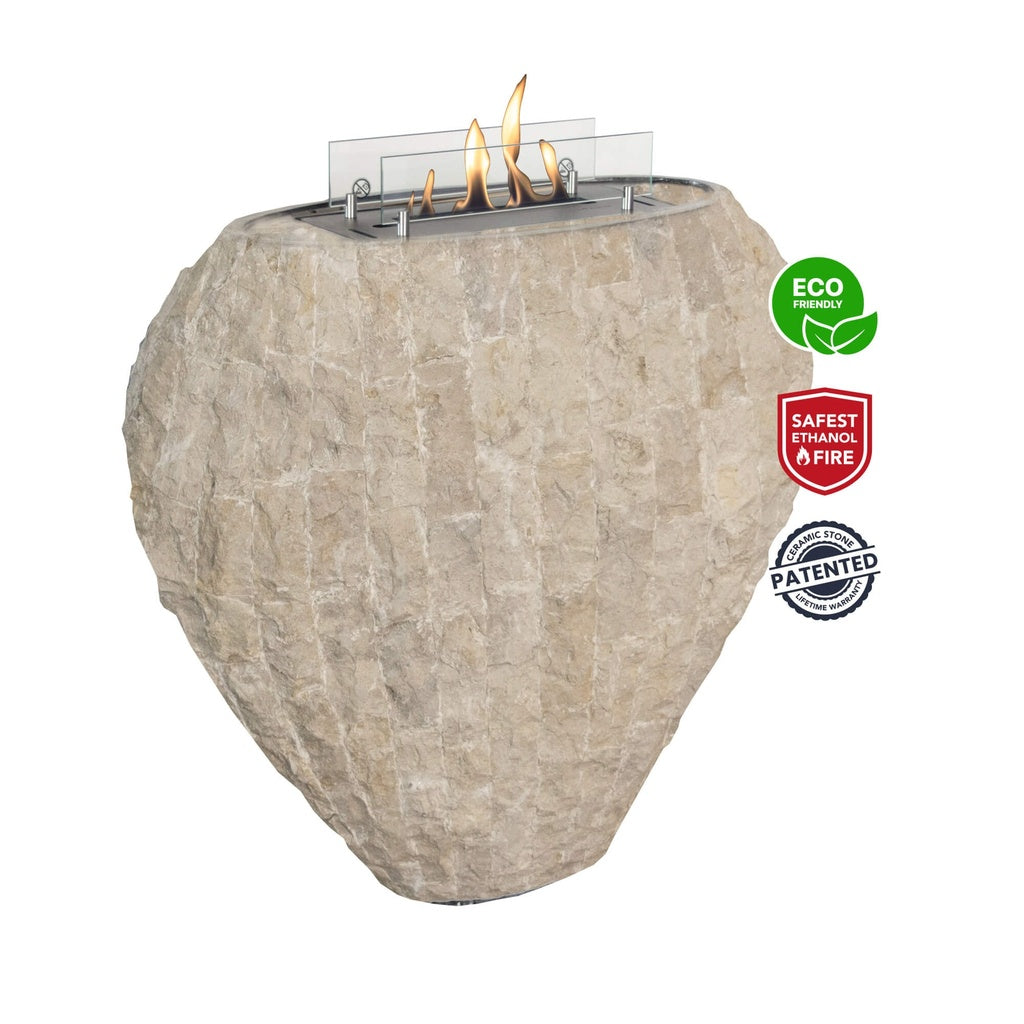 Cheminée bioéthanol design Xaralyn Shigo Stone white