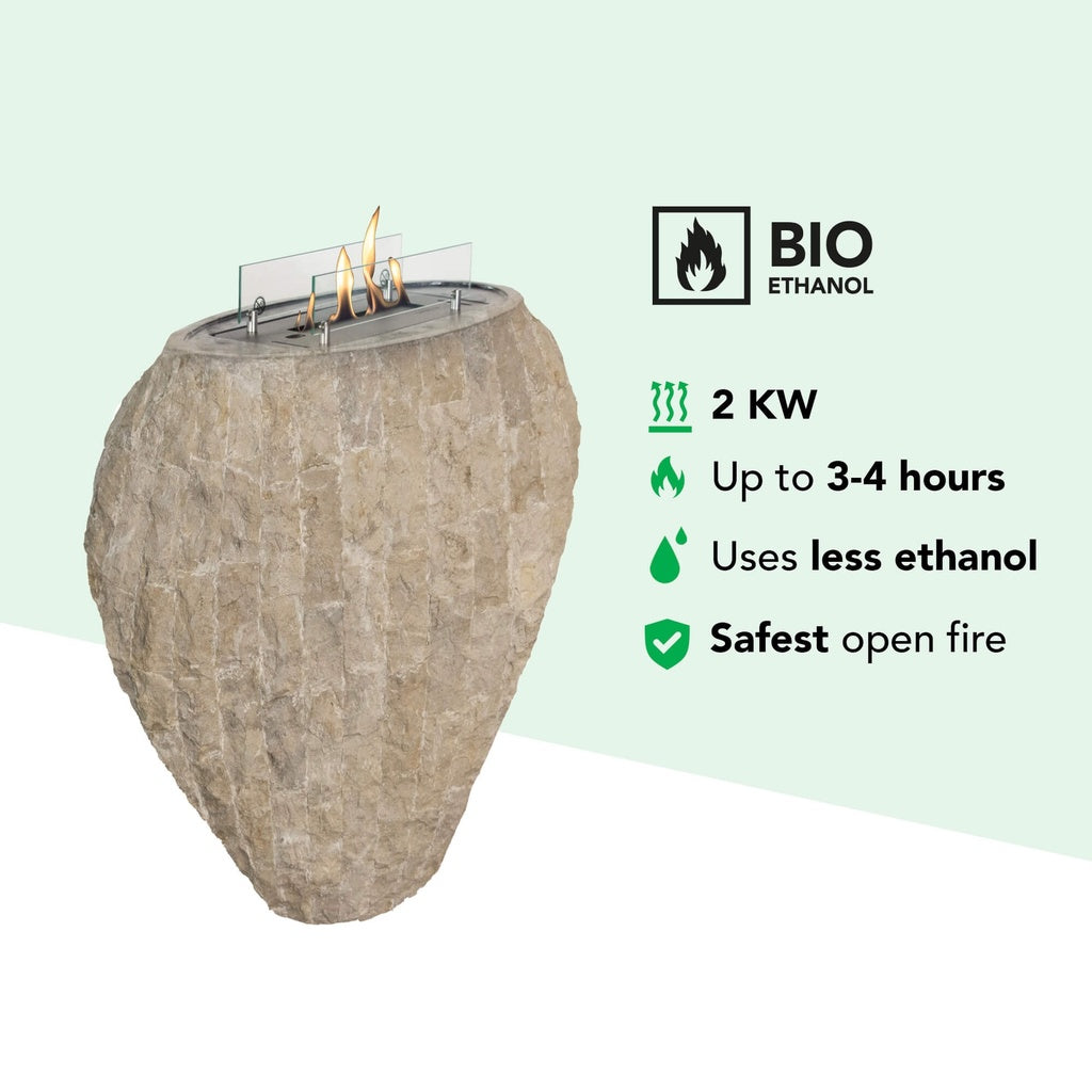 Cheminée bioéthanol design Xaralyn Shigo Stone white