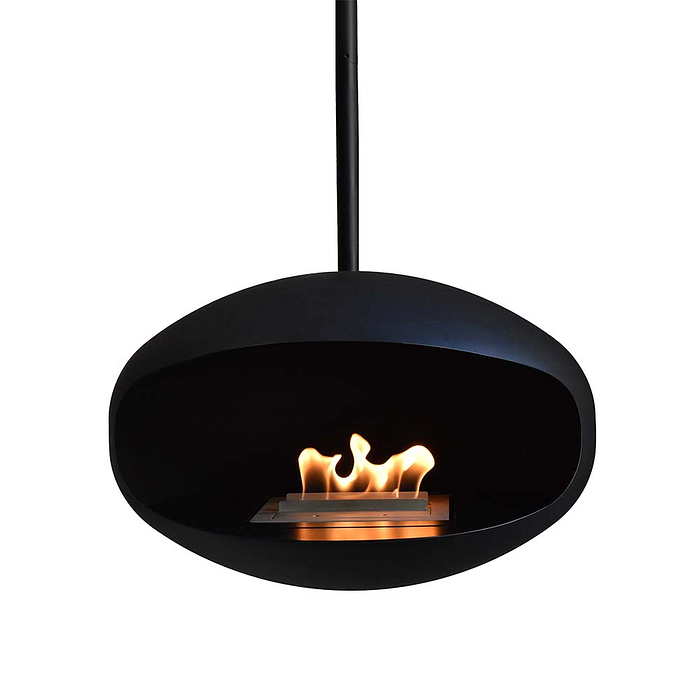 Cheminée de plafond bioéthanol suspendue Cocoon Fires Aeris noire