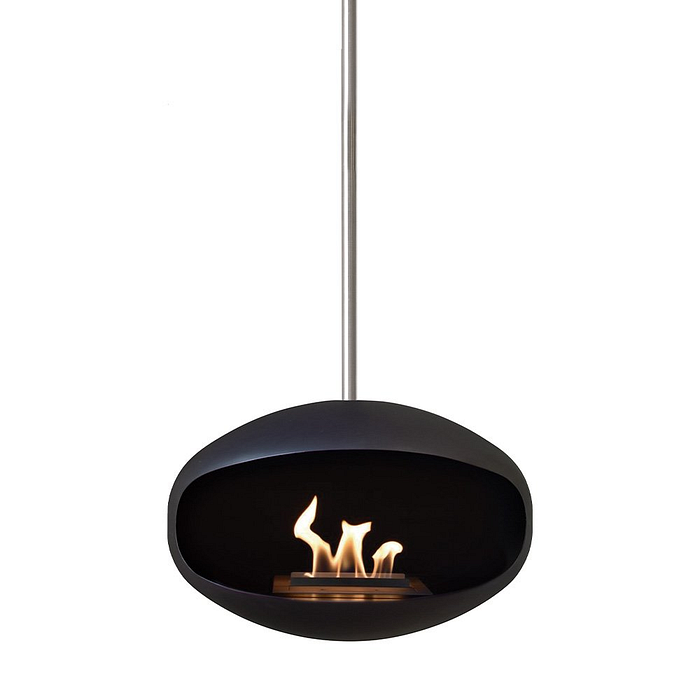 Cheminée de plafond bioéthanol suspendue Cocoon Fires Aeris noire