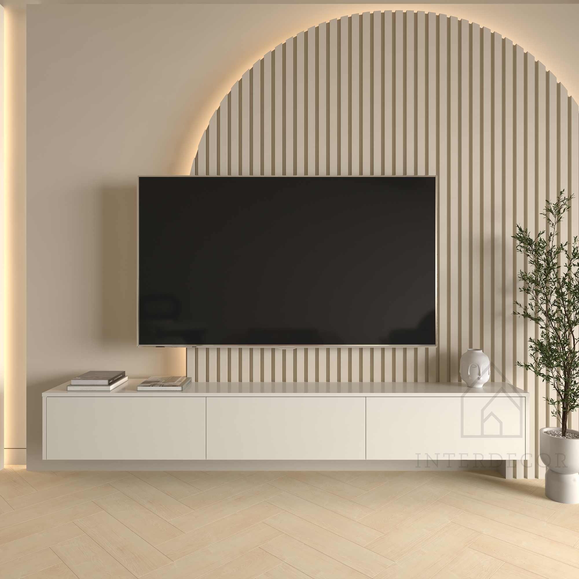 Meuble TV Madera Floating Beige Collection Elegance