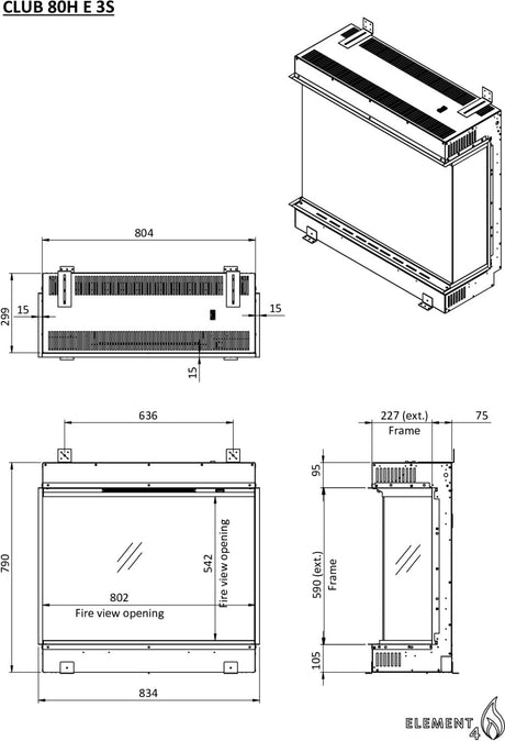 Cheminée électrique Element4 Club 80H E