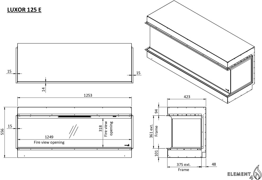 Cheminée électrique Element4 Luxor 125 E