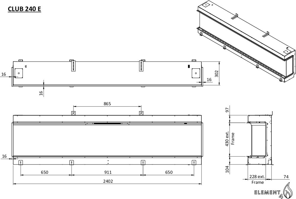 Cheminée électrique Element4 Club 240 E