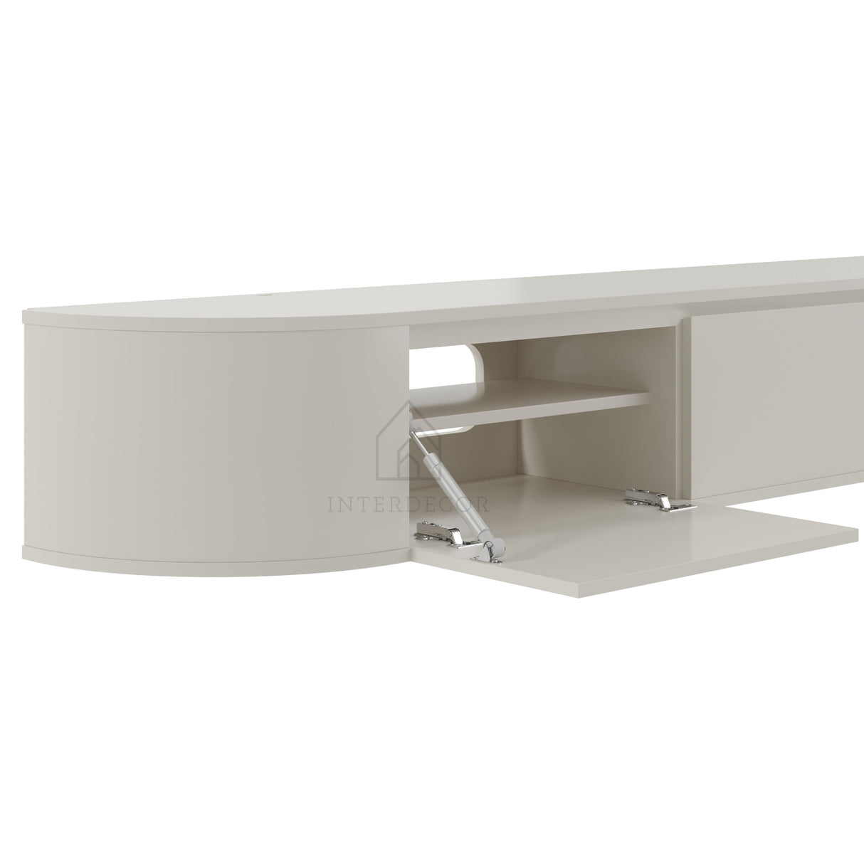 Elegance Collection Japandi Aura Curved TV Meubel zwevend beige