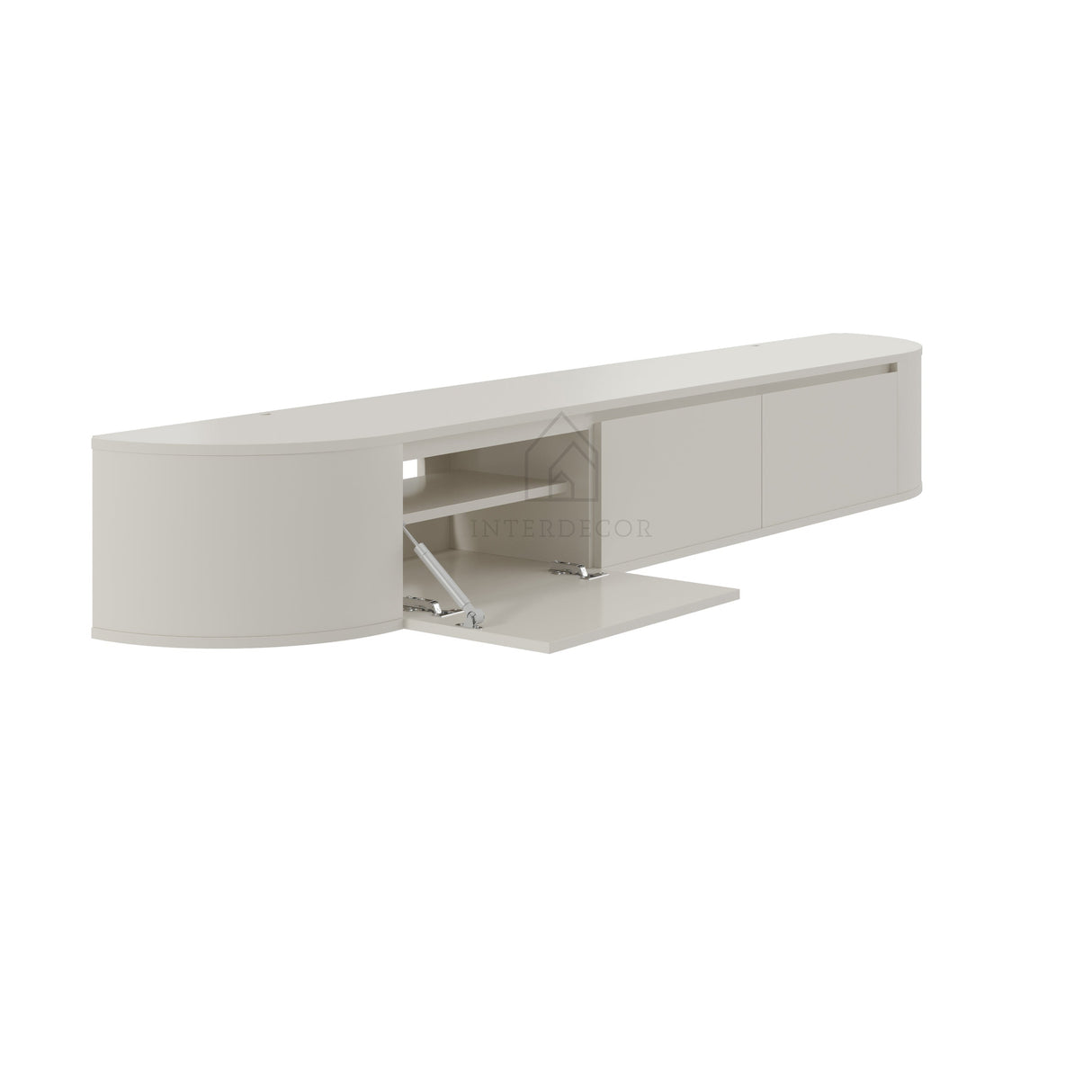 Elegance Collection Japandi Aura Curved TV Meubel zwevend beige