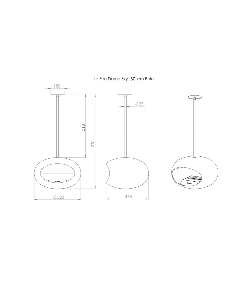 Le feu Bio ethanol haard - Mocca Sky
