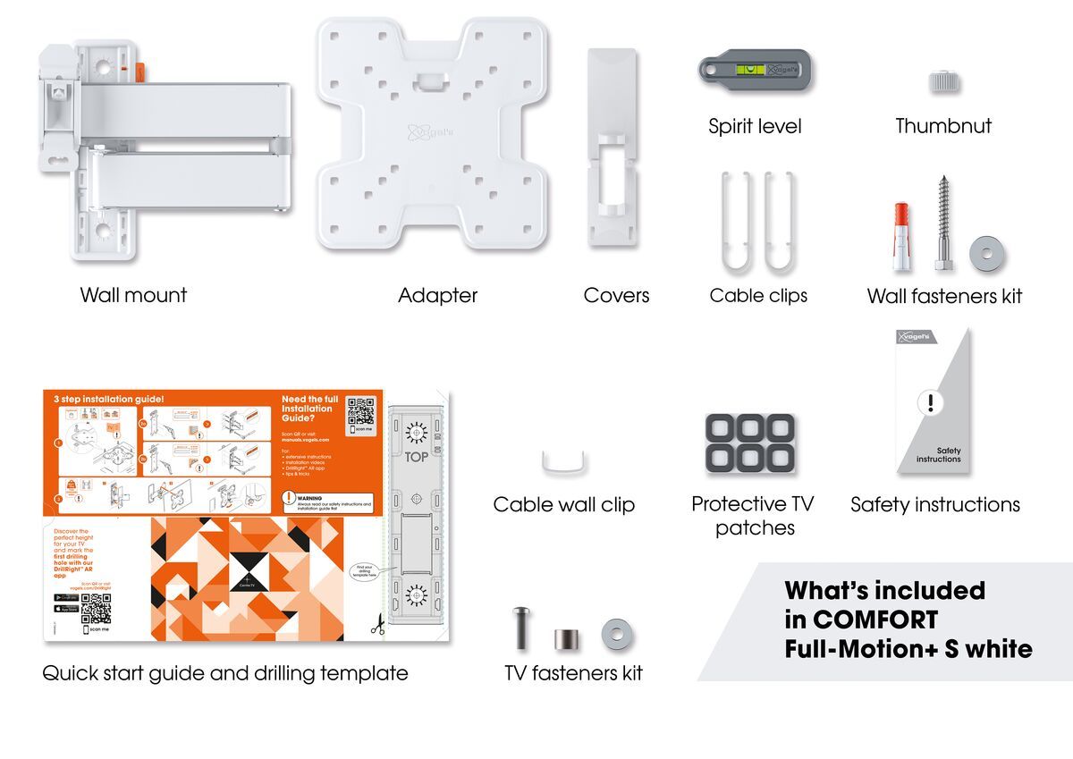 Support mural TV Vogel's Comfort 3245 - Blanc