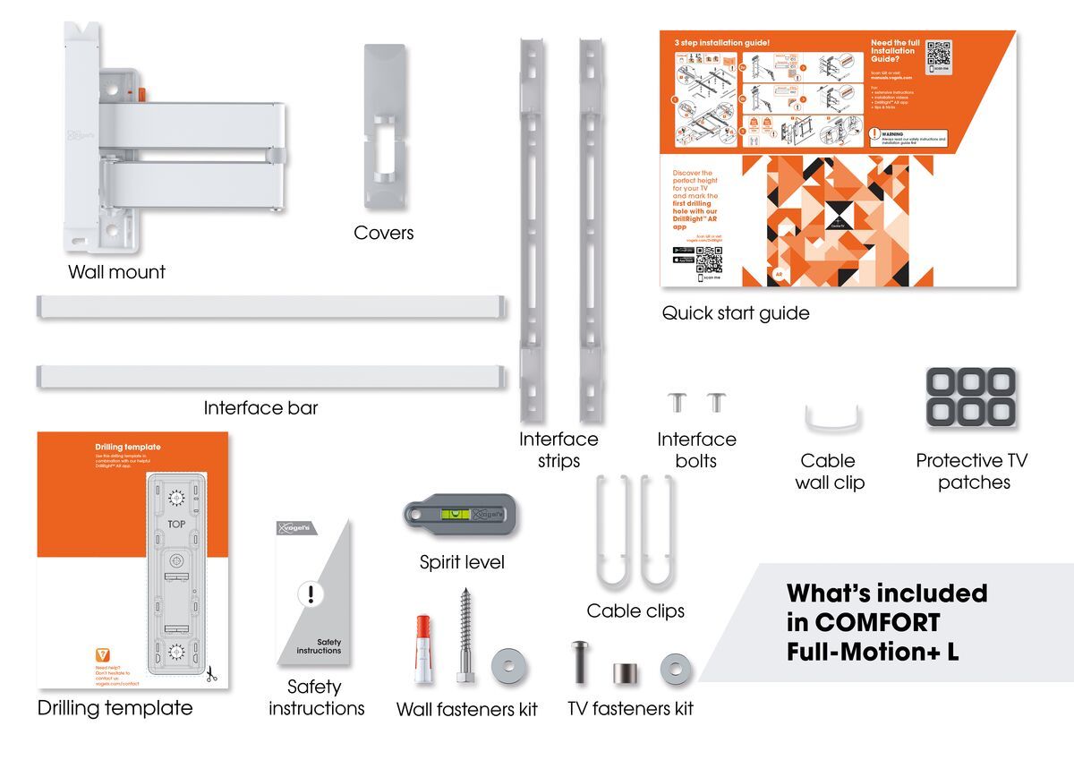 Support mural TV Vogel's Comfort 3645 - Blanc