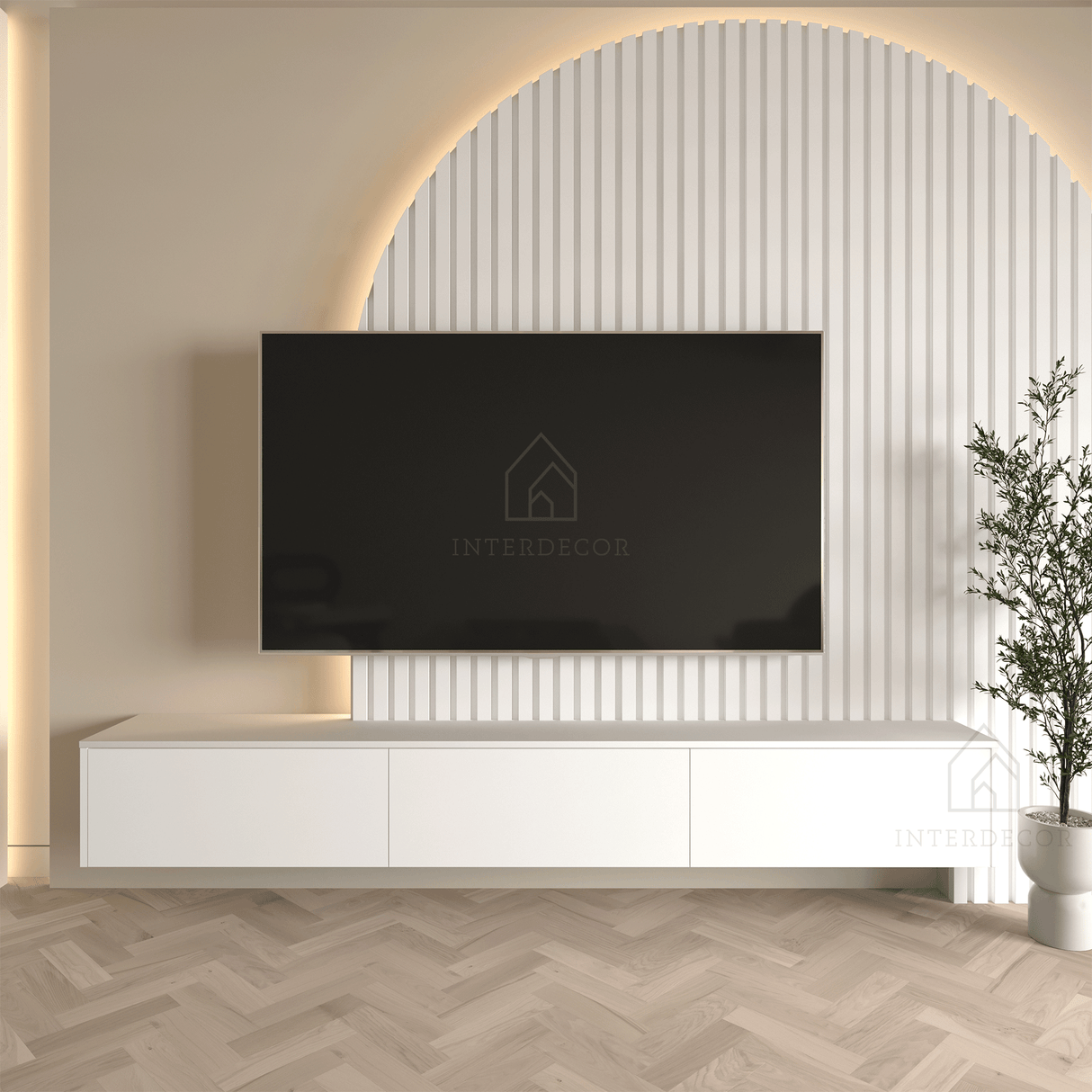 Elegance Collection TV meubel Madera Zwevend Wit