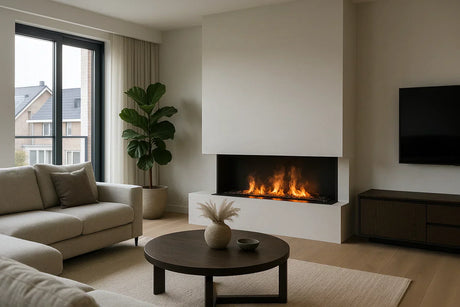 afbeelding van een waterdamphaard geintegreerd in een interieur