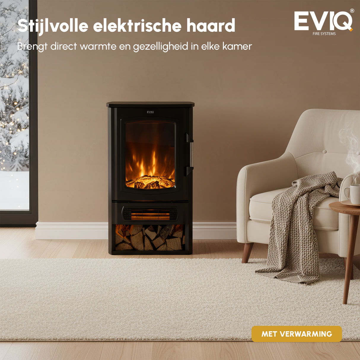 EVIQ Elektrische Sfeerhaard Toronto - Vrijstaand