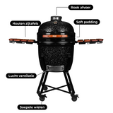 EVIQ BBQ Kamado 21" Grillmaster Houtskoolbarbecue Keramisch Zwart