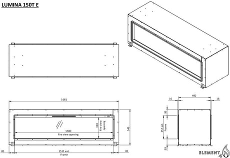 Element4 Elektrische haard Lumina 150T E