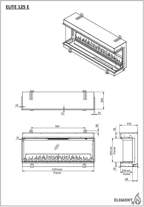 Element4 Elektrische haard Elite 125 E Supreme