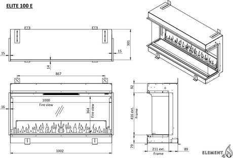 Element4 Elektrische haard Elite 100 E Supreme