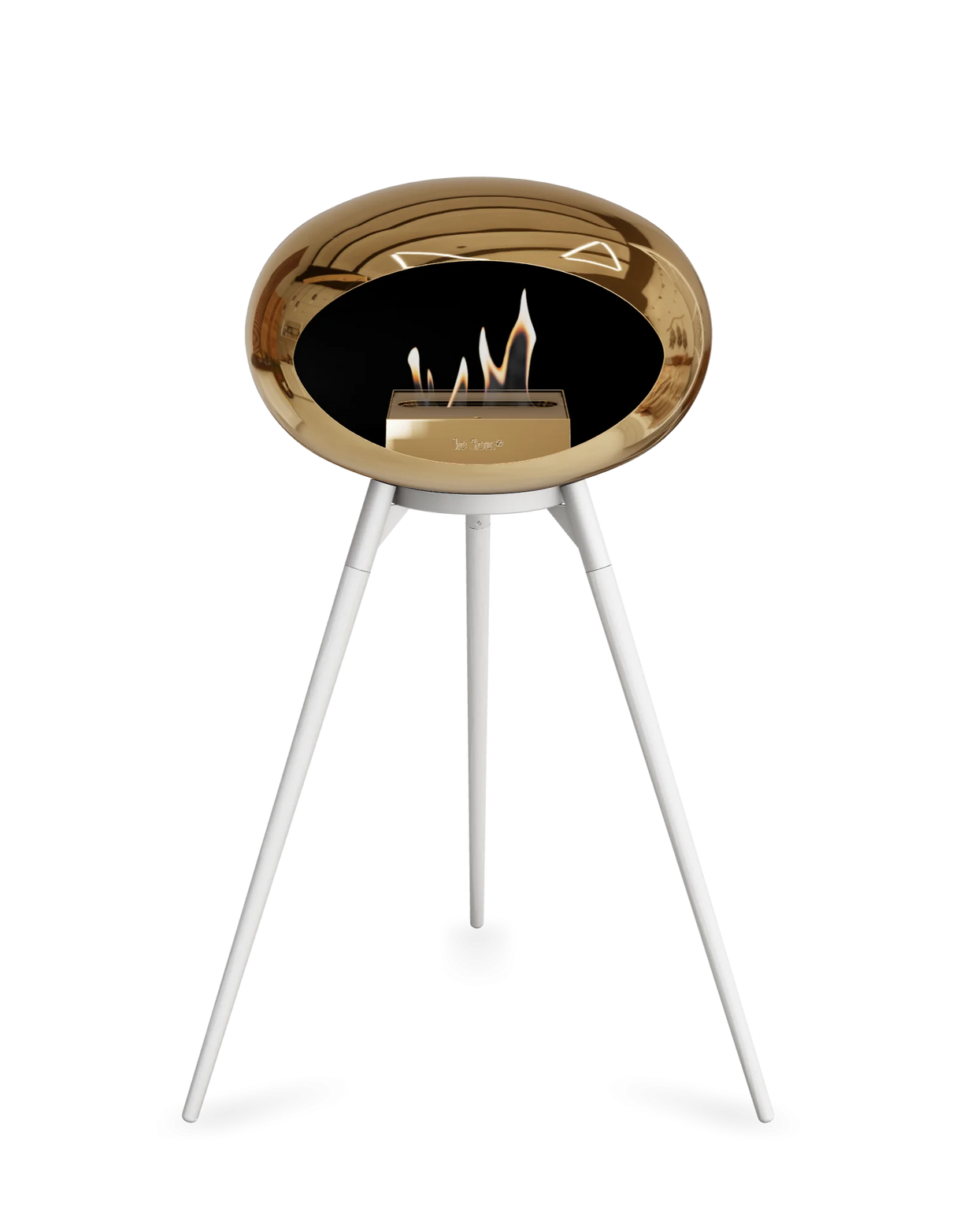 Le feu Bio ethanol haard - Chromed Rose Gold Ground Wood High