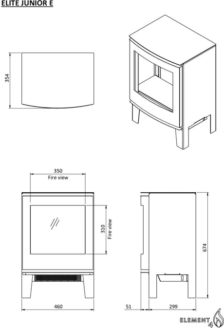 Element4 Elektrische haard Elite Junior E