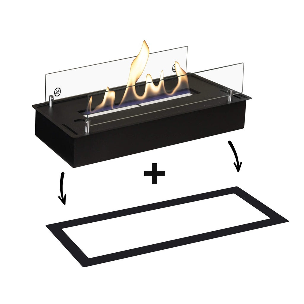 Brûleur bioéthanol Xaralyn L avec profil intégré Revêtement en poudre noire