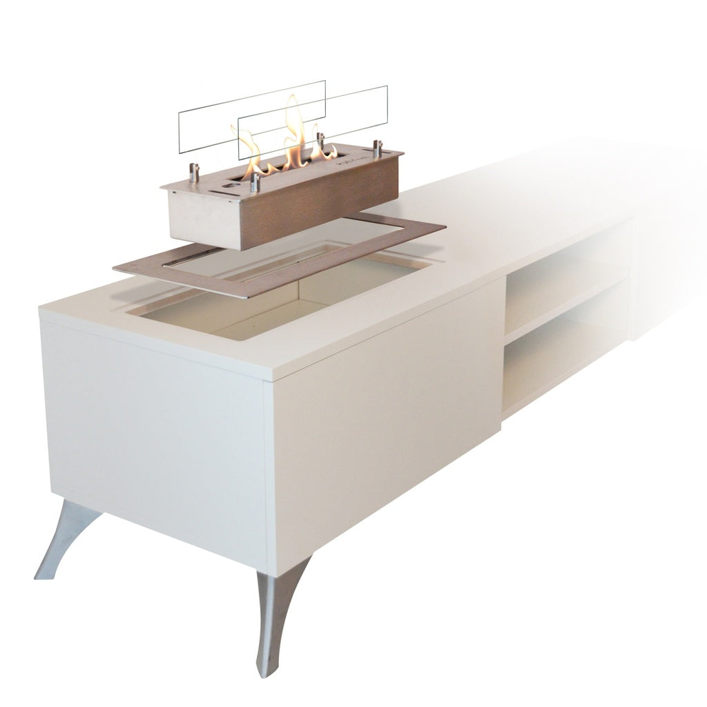 Brûleur bioéthanol Xaralyn L avec profil intégré Acier inoxydable brossé