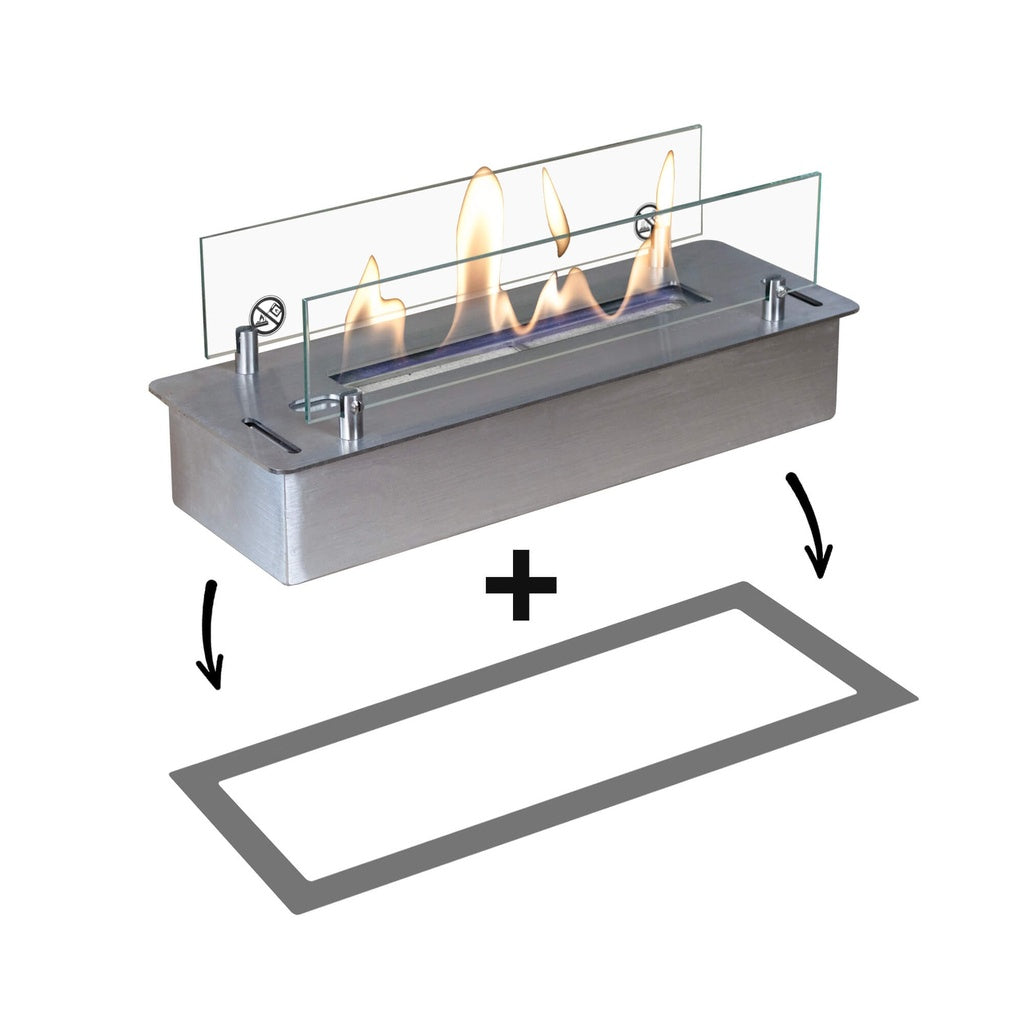 Brûleur bioéthanol Xaralyn S avec profil intégré Acier inoxydable brossé