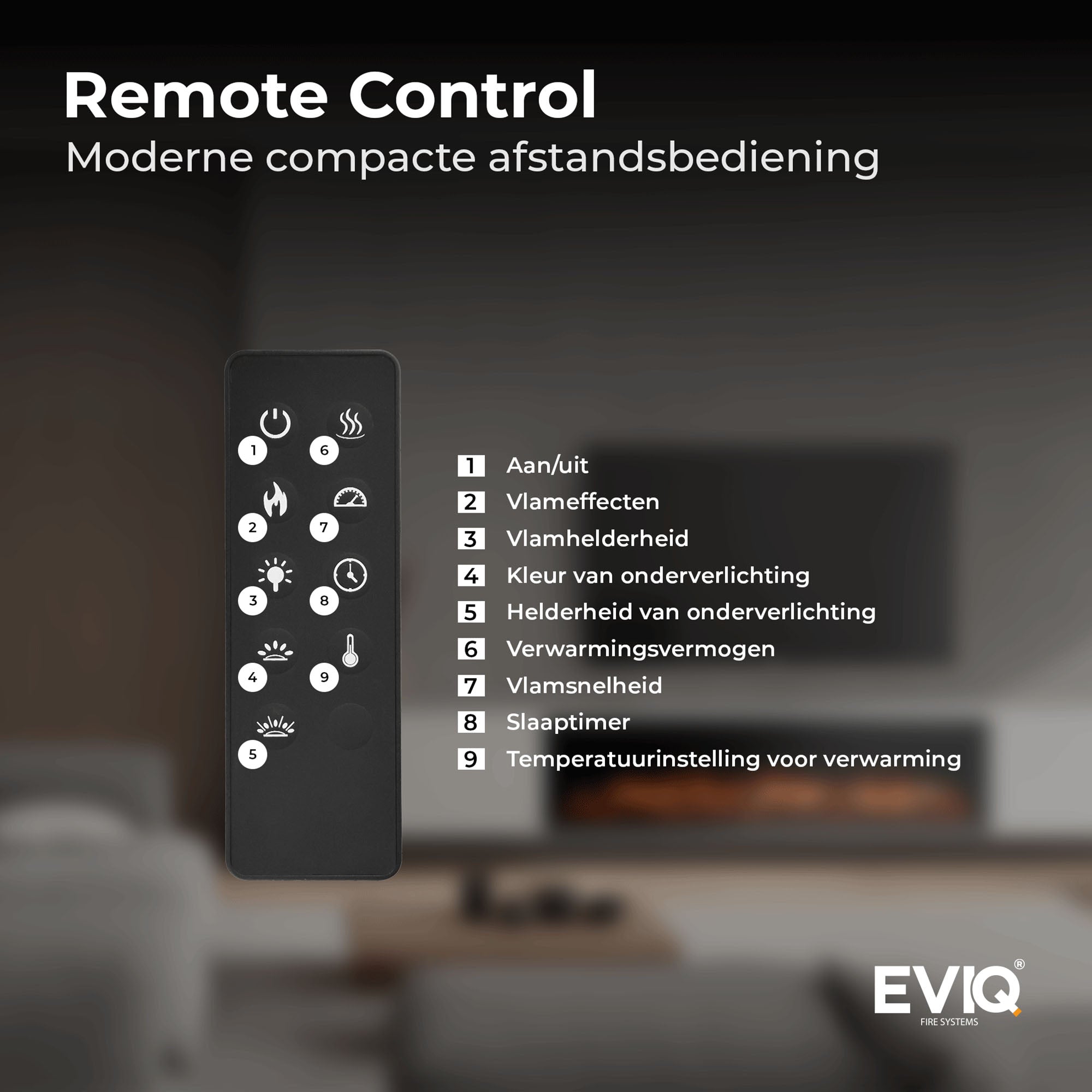 Cheminée électrique EVIQ Diamond 50″ pouces – 128 cm