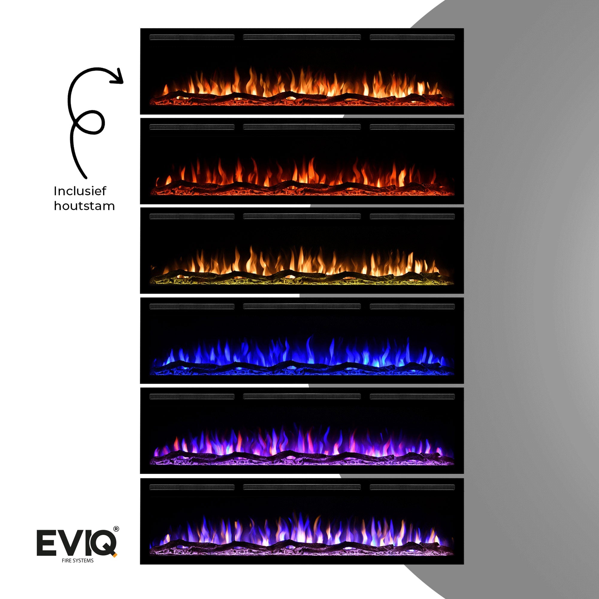 Cheminée électrique EVIQ Diamond 50″ pouces – 128 cm