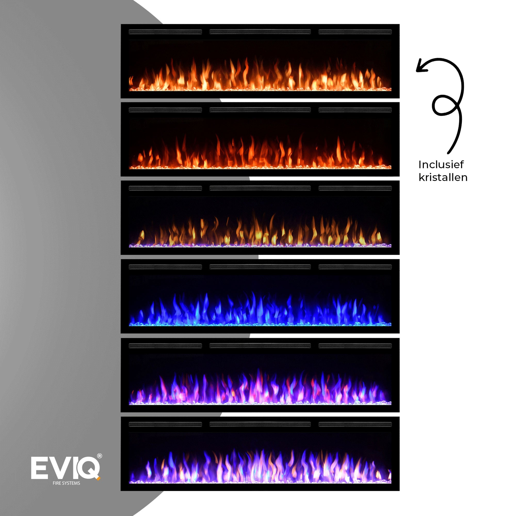 Cheminée électrique EVIQ Diamond 50″ pouces – 128 cm