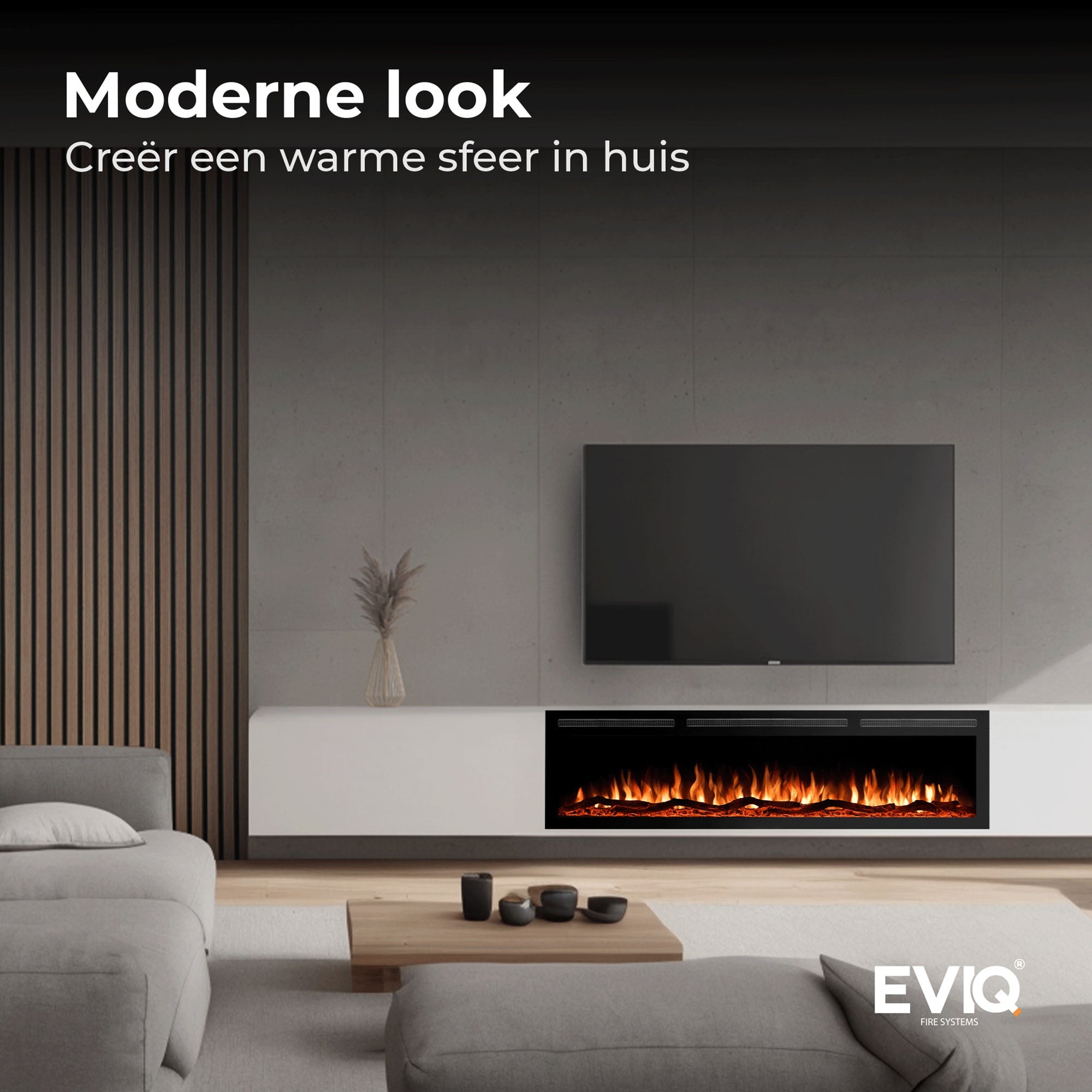 Cheminée électrique EVIQ Diamond 50″ pouces – 128 cm