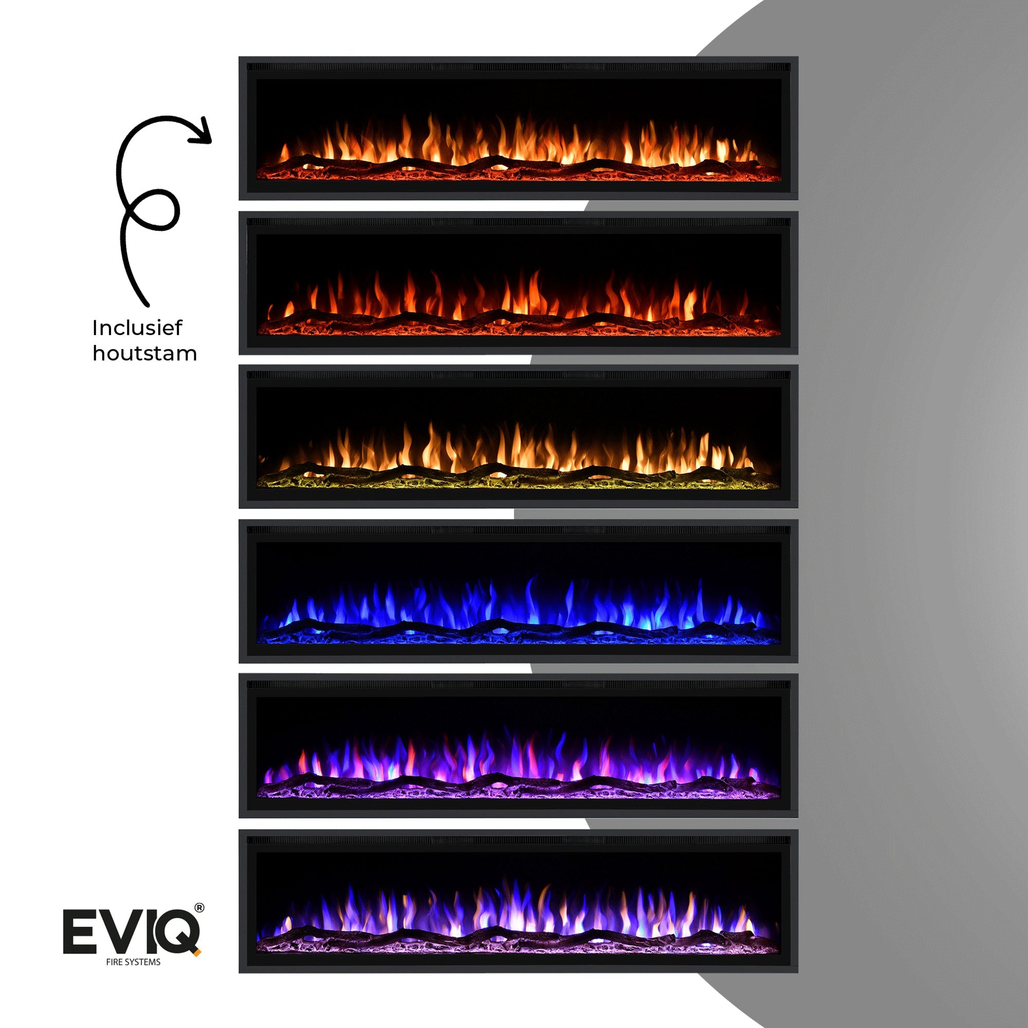 EVIQ Cheminée électrique d'ambiance Royal Paris 42″ pouces – 106 cm