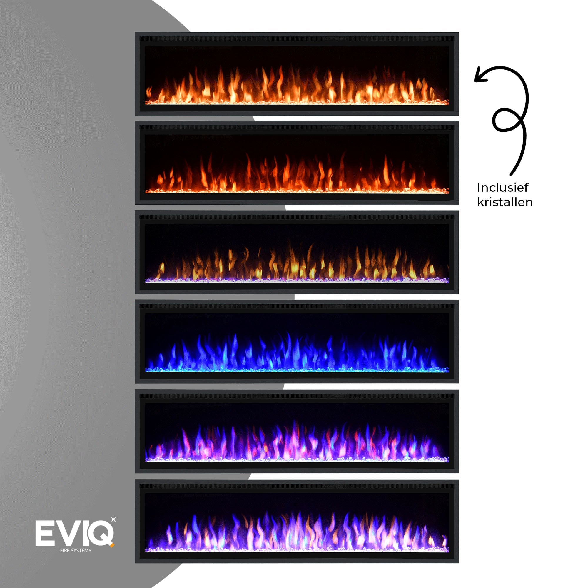 EVIQ Cheminée électrique d'ambiance Royal Paris 42″ pouces – 106 cm